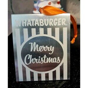NEW 2 Pack  2024 Whataburger Table Tent Silver Christmas Ornament